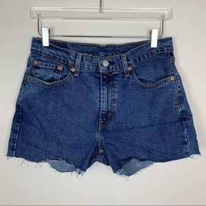 LEVIS 514 High Rise Medium Blue Denim Cutoff Shorts Small